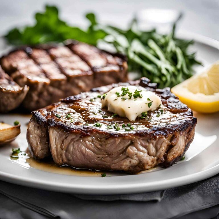 Grilled Ribeye Steak With Garlic Butter